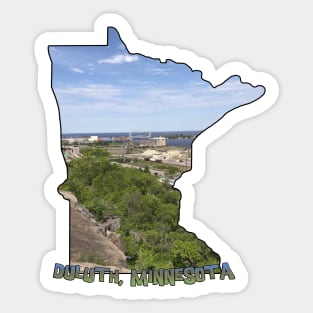 Minnesota State Outline (Duluth and Aerial Lift Bridge) Sticker